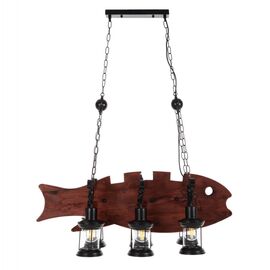 ΦΩΤΙΣΤΙΚΟ ΟΡΟΦΗΣ ΚΡΕΜΑΣΤΟ 6-ΦΩΤΟ HM4118 ΞΥΛΙΝΟ ΨΑΡΙ-ΜΑΥΡΟ ΜΕΤΑΛΛΟ-ΓΥΑΛΙ 95x35x116Υεκ - ΦΩΤΙΣΤΙΚΑ ΟΡΟΦΗΣ στο Milonadakis.gr