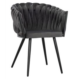 ΠΟΛΥΘΡΟΝΑΚΙ LUANDA ΒΕΛΟΥΔΟ ΓΚΡΙ ΚΑΙ ΜΕΤΑΛΛΙΚΑ ΠΟΔΙΑ HM8741.01 60x54x78 εκ. - ΚΑΡΕΚΛΕΣ - ΠΟΛΥΘΡΟΝΕΣ ΕΣ. στο Milonadakis.gr