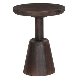 ΤΡΑΠΕΖΙ ΣΑΛΟΝΙΟΥ ΣΤΡΟΓΓΥΛΟ CRABB HM9701 ΜΑΣΙΦ MANGO ΣΚΟΥΡΟ ΚΑΦΕ Φ40x49,5Υεκ. - ΤΡΑΠΕΖΑΚΙΑ ΣΑΛΟΝΙΟΥ στο Milonadakis.gr