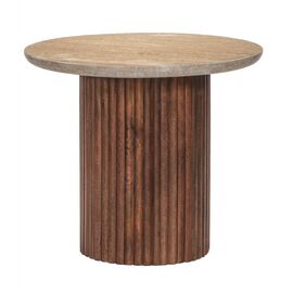 ΤΡΑΠΕΖΙ ΣΑΛΟΝΙΟΥ ΣΤΡΟΓΓΥΛΟ GLADYS HM9714 ΜΑΣΙΦ MANGO-ΤΡΑΒΕΡΤΙΝΑ Φ55x50Υεκ. - ΤΡΑΠΕΖΑΚΙΑ ΣΑΛΟΝΙΟΥ στο Milonadakis.gr