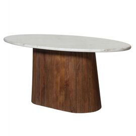 ΤΡΑΠΕΖΙ ΤΡΑΠΕΖΑΡΙΑΣ ΟΒΑΛ PURGER HM9715 ΜΑΣΙΦ MANGO-ΛΕΥΚΟ ΜΑΡΜΑΡΟ 180x90x76Υεκ. - ΤΡΑΠΕΖΙΑ ΚΟΥΖΙΝΑΣ στο Milonadakis.gr