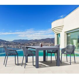 Σετ Τραπεζαρίας 5τμχ Vegas Air XL Dark Grey 100X100/140Χ75εκ. - ΣΕΤ ΤΡΑΠΕΖΑΡΙΕΣ στο Milonadakis.gr