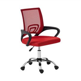 A1850 S ΧΡΩΜΙΟ/ΚΟΚΚΙΝΟ MESH ΠΟΛΥΘΡΟΝΑ ΓΡΑΦΕΙΟΥ 62Χ52Χ43-84/50-93εκ. - ΚΑΡΕΚΛΕΣ ΓΡΑΦΕΙΟΥ στο Milonadakis.gr