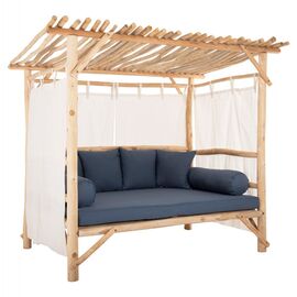 ΚΑΝΑΠΕΣ ΕΞΩΤ. ΧΩΡΟΥ ΜΕ ΣΚΙΑΣΤΡΟ & ΚΟΥΡΤΙΝΕΣ ALKIOR HM6110 ΚΛΑΔΙΑ TEAK-ΜΠΛΕ ΜΑΞΙΛΑΡΙΑ - ΚΑΝΑΠΕΔΕΣ στο Milonadakis.gr