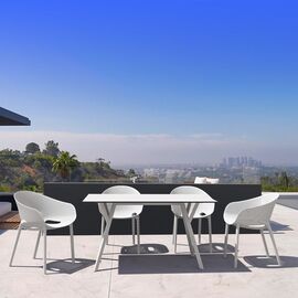 Σετ Τραπεζαρίας 5τμχ Max Sky Pro White 140X80Χ74εκ. - ΣΕΤ ΤΡΑΠΕΖΑΡΙΕΣ στο Milonadakis.gr