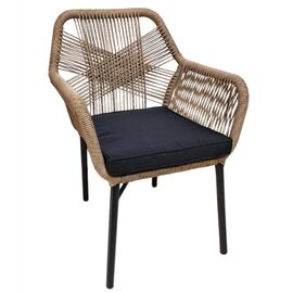 ΠΟΛΥΘΡΟΝΑ TOPIN HM6048.02 ΑΛΟΥΜΙΝΙΟ ΜΑΥΡΟ-P.E. RATTAN ΜΠΕΖ-ΜΑΞΙΛΑΡΙ ΜΑΥΡΟ 57x65x84Υ εκ - ΚΑΡΕΚΛΕΣ - ΠΟΛΥΘΡΟΝΕΣ στο Milonadakis.gr