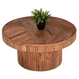 ΤΡΑΠΕΖΙ ΣΑΛΟΝΙΟΥ ΣΤΡΟΓΓΥΛΟ RANNE HM9694 ΜΑΣΙΦ ΞΥΛΟ ΑΚΑΚΙΑΣ ΣΕ ΦΥΣΙΚΟ Φ80x38Yεκ. - ΤΡΑΠΕΖΑΚΙΑ ΣΑΛΟΝΙΟΥ στο Milonadakis.gr