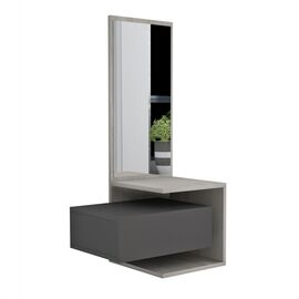 ΕΠΙΠΛΟ ΕΙΣΟΔΟΥ ΤΟΙΧΟΥ ΜΕ ΚΑΘΡΕΠΤΗ MEARA HM8984.11 ΜΕΛΑΜΙΝΗ ΣΕ SONAMA-ΓΚΡΙ 49,1x31,3x90Υεκ. - ΕΠΙΠΛΑ ΕΙΣΟΔΟΥ στο Milonadakis.gr