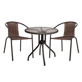 ΣΕΤ ΤΡΑΠΕΖΑΡΙΑΣ 3ΤΜΧ ΜΕ ΤΡΑΠΕΖΙ Φ70 & ΚΑΡΕΚΛΕΣ CAMEL ΚΑΦΕ HM5180.02 - ΣΕΤ ΤΡΑΠΕΖΑΡΙΕΣ στο Milonadakis.gr