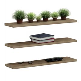 ΣΕΤ 3 ΡΑΦΙΑ ΤΟΙΧΟΥ CASSIUS HM8966.12 ΜΕΛΑΜΙΝΗ ΣΕ ΦΥΣΙΚΟ 60x14,5 εκ - ΡΑΦΙΑ ΤΟΙΧΟΥ στο Milonadakis.gr