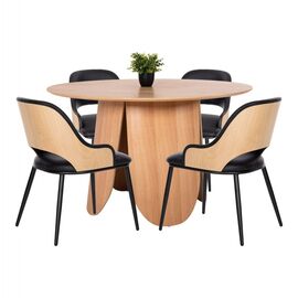 ΣΕΤ ΤΡΑΠΕΖΑΡΙΑ ΕΣΩΤ. ΧΩΡΟΥ 5ΤΜΧ HM11971 ΤΡΑΠΕΖΙ DENTY & 4 ΚΑΡΕΚΛΕΣ DELF(ΟΑΚ-ΜΑΥΡΟ) - ΤΡΑΠΕΖΑΡΙΕΣ στο Milonadakis.gr