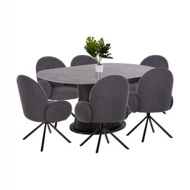 ΣΕΤ ΤΡΑΠΕΖΑΡΙΑ ΕΣΩΤ.ΧΩΡΟΥ 7ΤΜΧ HM11975 ΤΡΑΠΕΖΙ ΒΕΝΤ & 6 ΠΟΛΥΘΡΟΝΕΣ WINON (ΓΚΡΙ) - ΤΡΑΠΕΖΑΡΙΕΣ στο Milonadakis.gr