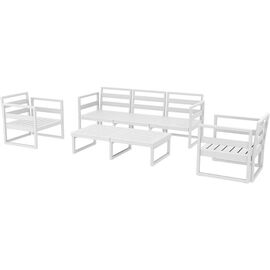 MYKONOS SET 3ΘΕΣ.WHITE ΧΩΡΙΣ ΜΑΞ.(3ΘΕΣ.+2ΠΟΛ.+ΤΡΑΠ 130εκ.) - ΣΕΤ ΣΑΛΟΝΙΑ στο Milonadakis.gr