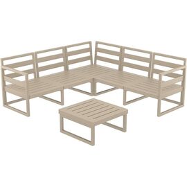 MYKONOS ΓΩΝΙΑ SET TAUPE ΧΩΡΙΣ ΜΑΞΙΛΑΡΙΑ ΠΟΛ/ΝΙΟΥ (+ΤΡΑΠ.65εκ.) - ΣΕΤ ΣΑΛΟΝΙΑ στο Milonadakis.gr