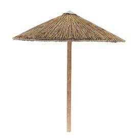 Ομπρέλα Solaris στρογγυλή μέταλλο ξύλο ελάτου φυσικό-ψάθα Φ210x270εκ - ΟΜΠΡΕΛΕΣ ΚΑΙ ΒΑΣΕΙΣ στο Milonadakis.gr