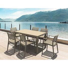 Σετ Τραπεζαρίας 7τμχ Ares Artemis Taupe 140Χ80Χ75εκ. - ΣΕΤ ΤΡΑΠΕΖΑΡΙΕΣ στο Milonadakis.gr