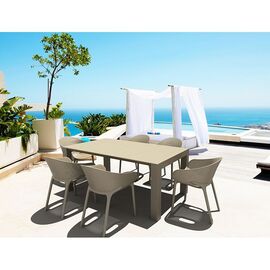 Σετ Τραπεζαρίας 7τμχ Vegas Sky Pro Taupe 100X180/220Χ75εκ. - ΣΕΤ ΤΡΑΠΕΖΑΡΙΕΣ στο Milonadakis.gr