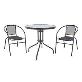 ΣΕΤ ΕΞΩΤ. ΧΩΡΟΥ 3ΤΜΧ HM10711 ΓΚΡΙ ΜΕΤΑΛΛΟ-ΓΥΑΛΙ ΑΣΦΑΛΕΙΑΣ-ΓΚΡΙ TEXTILENE - ΣΕΤ ΤΡΑΠΕΖΑΡΙΕΣ στο Milonadakis.gr