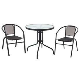 ΣΕΤ ΕΞΩΤ. ΧΩΡΟΥ 3ΤΜΧ HM10713 ΜΑΥΡΟ ΜΕΤΑΛΛΟ-ΓΥΑΛΙ ΑΣΦΑΛΕΙΑΣ-ΜΑΥΡΟ TEXTILENE - ΣΕΤ ΤΡΑΠΕΖΑΡΙΕΣ στο Milonadakis.gr