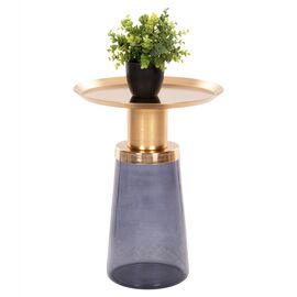 ΒΟΗΘΗΤΙΚΟ ΤΡΑΠΕΖΑΚΙ BALLIN HM9725 ΜΠΛΕ ΓΥΑΛΙ-ΧΡΥΣΟ ΜΕΤΑΛΛΟ Φ37,5x49,5Υεκ. - ΒΟΗΘΗΤΙΚΑ ΤΡΑΠΕΖΑΚΙΑ στο Milonadakis.gr