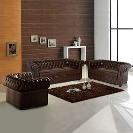 ΣΕΤ ΣΑΛΟΝΙ 2ΘΕΣΙΟ & 3ΘΕΣΙΟ & ΠΟΛΥΘΡΟΝΑ CHESTERFIELD ΣΚΟΥΡΟ ΚΑΦΕ - ΚΑΝΑΠΕΔΕΣ-ΣΑΛΟΝΙΑ στο Milonadakis.gr