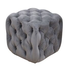 ASTRA ΣΚΑΜΠΟ GREY VELVET ΥΦΑΣΜΑ 45X45Χ45εκ. - ΠΟΥΦ - ΣΚΑΜΠΟ - ΜΠΑΟΥΛΟ στο Milonadakis.gr