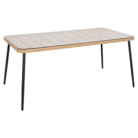 ΤΡΑΠΕΖΙ ΟΡΘΟΓΩΝΙΟ ALLEGRA HM5538.11 ΜΕΤΑΛ.ΜΑΥΡΟ-P.E. RATTAN ΦΥΣΙΚΟ 159,5x89,5x72Υεκ. - ΤΡΑΠΕΖΙΑ ΕΞ. ΧΩΡΟΥ στο Milonadakis.gr