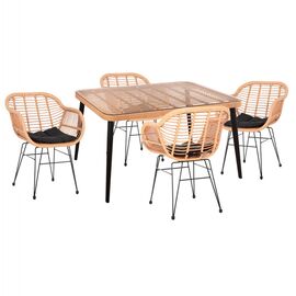 ΣΕΤ ΕΞΩΤ.ΧΩΡΟΥ 5ΤΜΧ ALLEGRA HM21027 ΣΕ ΜΠΕΖ & ΜΑΥΡΟ ΧΡΩΜΑ WICKER-ΜΕΤΑΛΛΟ - ΣΕΤ ΤΡΑΠΕΖΑΡΙΕΣ στο Milonadakis.gr