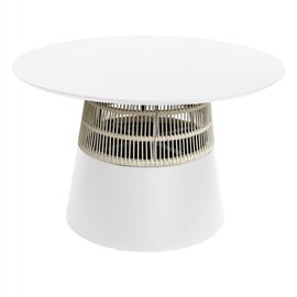 ΤΡΑΠΕΖΙ ΣΤΡΟΓΓΥΛΟ SAEID HM6106.02 ΛΕΥΚΟ ΑΛΟΥΜΙΝΙΟ-ΜΠΕΖ ΣΧΟΙΝΙ Φ120x75Υεκ. - ΤΡΑΠΕΖΙΑ ΕΞ. ΧΩΡΟΥ στο Milonadakis.gr