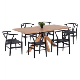 ΣΕΤ ΤΡΑΠΕΖΑΡΙΑ ΕΣΩΤΕΡΙΚΟΥ ΧΩΡΟΥ 7ΤΜΧ PAOLO HM21053 ΤΡΑΠΕΖΙ & 6 ΚΑΡΕΚΛΕΣ ΜΑΥΡΕΣ - ΤΡΑΠΕΖΑΡΙΕΣ στο Milonadakis.gr