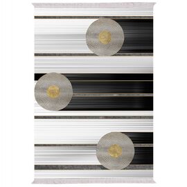 ΧΑΛΙ ΣΑΛΟΝΙΟΥ ΜΕ ΚΡΟΣΙΑ JOSIANE ΛΕΥΚΟ-ΜΑΥΡΟ-ΧΡΥΣΟ 80Χ150 εκ.HM7676.24 - ΣΠΙΤΙΟΥ στο Milonadakis.gr