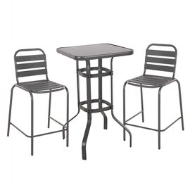 ΣΕΤ 3ΤΜΧ ΕΞΩΤΕΡΙΚΟΥ ΧΩΡΟΥ LAURA HM21054.01 ΓΚΡΙ ΜΕΤΑΛΛΟ & ΑΛΟΥΜΙΝΙΟ - ΣΕΤ ΤΡΑΠΕΖΑΡΙΕΣ στο Milonadakis.gr