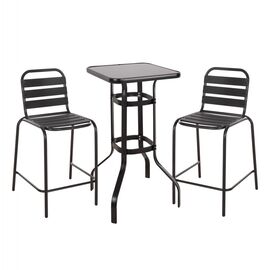 ΣΕΤ 3ΤΜΧ ΕΞΩΤΕΡΙΚΟΥ ΧΩΡΟΥ LAURA HM21054.03 ΜΑΥΡΟ ΜΕΤΑΛΛΟ & ΑΛΟΥΜΙΝΙΟ - ΣΕΤ ΤΡΑΠΕΖΑΡΙΕΣ στο Milonadakis.gr