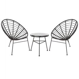 ΣΕΤ ΕΞΩΤΕΡΙΚΟΥ ΧΩΡΟΥ 3ΤΜΧ ALLEGRA HM21047.12 ΜΑΥΡΟ ΣΥΝΘ.RATTAN & ΜΕΤΑΛΛΟ - ΣΕΤ ΤΡΑΠΕΖΑΡΙΕΣ στο Milonadakis.gr