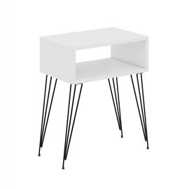 ΚΟΜΟΔΙΝΟ TODD HM18184.01 ΜΕΛΑΜΙΝΗ ΣΕ ΛΕΥΚΟ-ΜΕΤΑΛ.ΜΑΥΡΑ ΠΟΔΙΑ 45x30x58Υεκ. - ΚΟΜΟΔΙΝΑ στο Milonadakis.gr