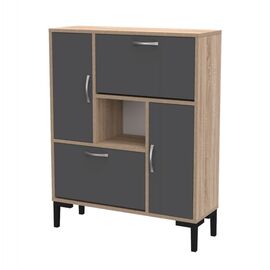 ΠΑΠΟΥΤΣΟΘΗΚΗ MEDY HM18187.01 ΜΕΛΑΜΙΝΗ ΣΕ ΑΝΘΡΑΚΙ & ΣΟΝΑΜΑ-ΜΑΥΡΑ ΠΟΔΙΑ 85x30x108.5Υ εκ. - ΝΤΟΥΛΑΠΙΑ - ΠΑΠΟΥΤΣΟΘΗΚΕΣ στο Milonadakis.gr