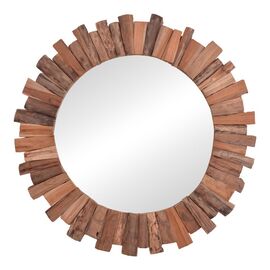 Καθρέπτης Rounder pakoworld teak ξύλο σε φυσική απόχρωση Φ100x5εκ - ΚΑΘΡΕΠΤΕΣ στο Milonadakis.gr