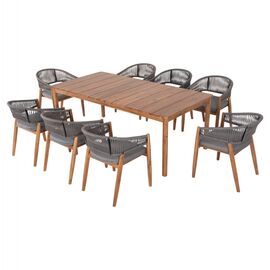 ΣΕΤ ΤΡΑΠΕΖΑΡΙΑΣ 9ΤΜΧ NAVANT HM21066.01 ΤΡΑΠΕΖΙ ΜΕ 8 ΚΑΡΕΚΛΕΣ ΞΥΛΟ ΑΚΑΚΙΑΣ-ΣΧΟΙΝΙ ΓΚΡΙ - ΣΕΤ ΤΡΑΠΕΖΑΡΙΕΣ στο Milonadakis.gr