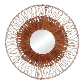 Καθρέπτης Cermine Inart ψάθα σε φυσική απόχρωση Φ80x12εκ - ΚΑΘΡΕΠΤΕΣ στο Milonadakis.gr