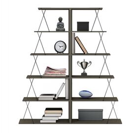 ΣΕΤ ΒΙΒΛΙΟΘΗΚΕΣ 2ΤΜΧ MINI TARS HM11772.13 ΜΕΛΑΜΙΝΗ OLIVE GREY-ΜΑΥΡΕΣ ΒΕΡΓΕΣ 65x24x146Υεκ.(x2) - ΒΙΒΛΙΟΘΗΚΕΣ στο Milonadakis.gr