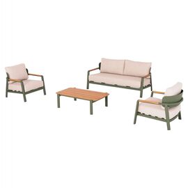 ΣΕΤ ΣΑΛΟΝΙ ΕΞ.ΧΩΡΟΥ 4ΤΜΧ ELARA HM6195.06 ΠΡΑΣΙΝΟ ΑΛΟΥΜΙΝΙΟ-ΜΠΕΖ OLEFIN-TEAK ΦΥΣΙΚΟ - ΣΕΤ ΣΑΛΟΝΙΑ στο Milonadakis.gr