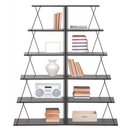 ΣΕΤ ΒΙΒΛΙΟΘΗΚΕΣ 2ΤΜΧ MINI TARS HM11772.20 ΜΕΛΑΜΙΝΗ ΓΚΡΙ-ΜΑΥΡΟ 65x24x146Υεκ.(x2) - ΒΙΒΛΙΟΘΗΚΕΣ στο Milonadakis.gr