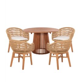 ΣΕΤ ΤΡΑΠΕΖΑΡΙΑΣ 5ΤΜΧ LAMORA HM21074.02 ΣΤΡΟΓΓΥΛΟ ΤΡΑΠΕΖΙ Φ120εκ. & 4 ΚΑΡΕΚΛΕΣ - ΤΡΑΠΕΖΑΡΙΕΣ στο Milonadakis.gr