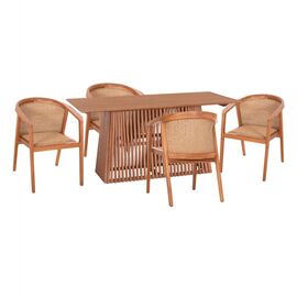 ΣΕΤ ΤΡΑΠΕΖΑΡΙΑΣ 5ΤΜΧ RENLY HM21078.02 ΟΡΘΟΓΩΝΙΟ ΤΡΑΠΕΖΙ & 4 ΚΑΡΕΚΛΕΣ - ΤΡΑΠΕΖΑΡΙΕΣ στο Milonadakis.gr