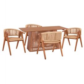 ΣΕΤ ΤΡΑΠΕΖΑΡΙΑΣ 5ΤΜΧ BRANN HM21078.03 ΟΡΘΟΓΩΝΙΟ ΤΡΑΠΕΖΙ & 4 ΚΑΡΕΚΛΕΣ - ΤΡΑΠΕΖΑΡΙΕΣ στο Milonadakis.gr