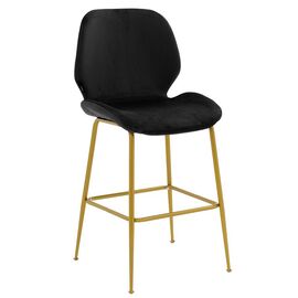 Σκαμπό bar Impel pakoworld μεταλλικό χρυσό-βελούδο μαύρο - ΣΚΑΜΠΟ ΜΠΑΡ στο Milonadakis.gr