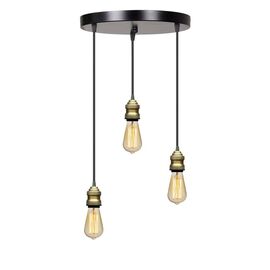 Φωτιστικό οροφής τρίφωτο Sopio pakoworld Ε27 μέταλλο μαύρο Φ30x85εκ - ΦΩΤΙΣΤΙΚΑ ΟΡΟΦΗΣ στο Milonadakis.gr