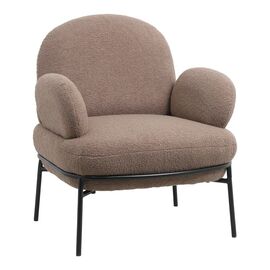 Πολυθρόνα Jaycob pakoworld μπουκλέ κρεμ-πόδι μαύρο μέταλλο 74x71x83εκ - ΚΑΡΕΚΛΕΣ - ΠΟΛΥΘΡΟΝΕΣ ΕΣ. στο Milonadakis.gr