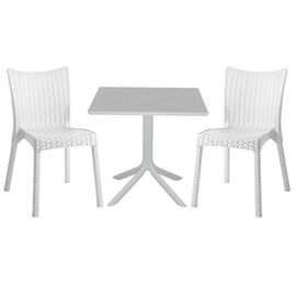 Τραπεζαρία κήπου Groovy-Confident pakoworld σετ 3τεμ PP λευκό 80x80x74,5εκ. - ΣΕΤ ΤΡΑΠΕΖΑΡΙΕΣ στο Milonadakis.gr