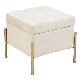 Σκαμπό-μπαούλο Panton pakoworld βελούδο κρεμ-χρυσό 40x40x36,5εκ - ΠΟΥΦ - ΣΚΑΜΠΟ - ΜΠΑΟΥΛΟ στο Milonadakis.gr